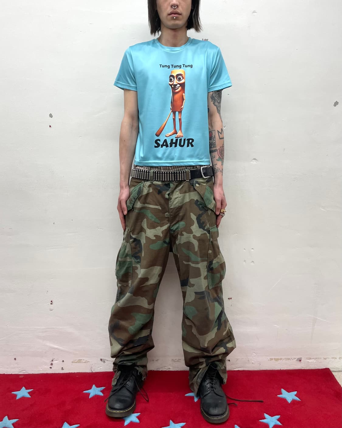 TUNG TUNG TUNG BLUE T-shirt 상품이미지2