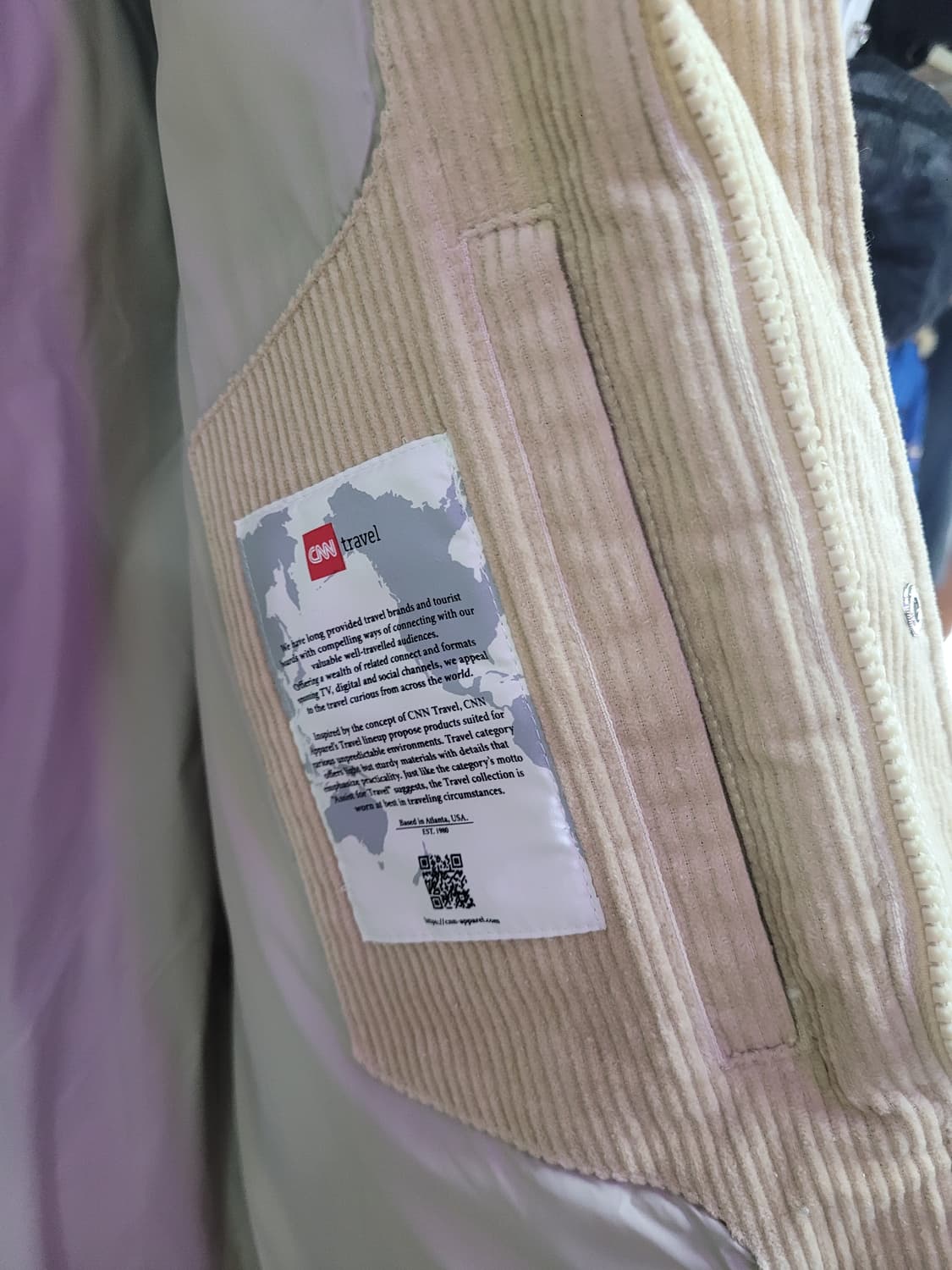 CNN 씨앤엔 아이보리 색상 코듀로이 패딩 점퍼 상품이미지6