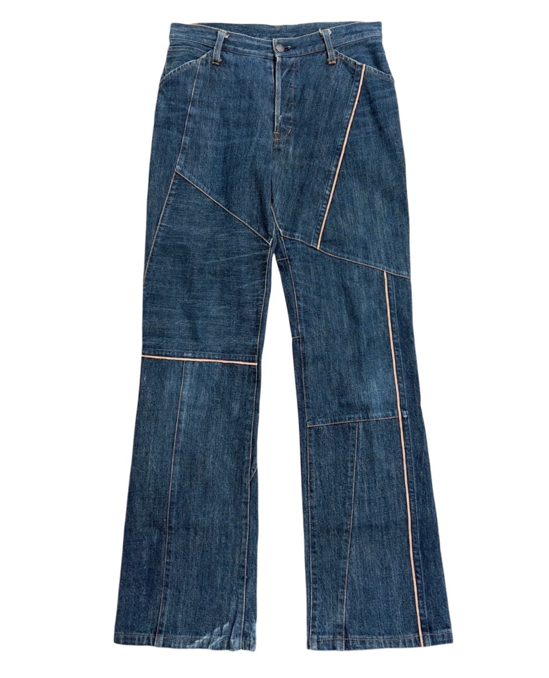 aba house 비대칭 패널 플레어 데님 팬츠 상품이미지3