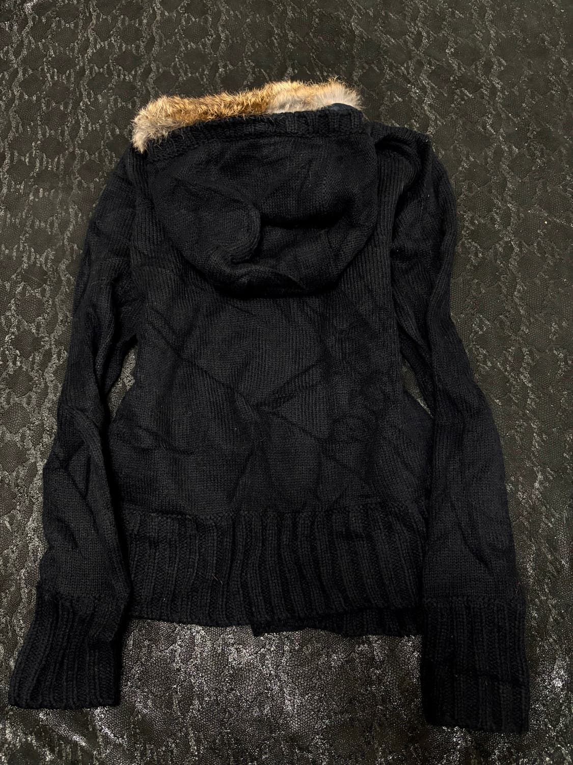 “Vintage” Navy Slim Fit Fur Hoodie Zip U 상품이미지10