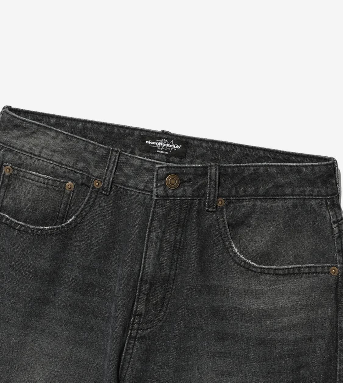 나이스고스트클럽 사이드패널 부츠컷 데님 블랙 (M) 상품이미지3