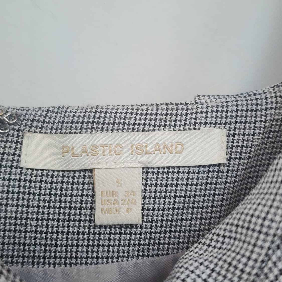 플라스틱아일랜드 회색 체크 롱 원피스 상품이미지3