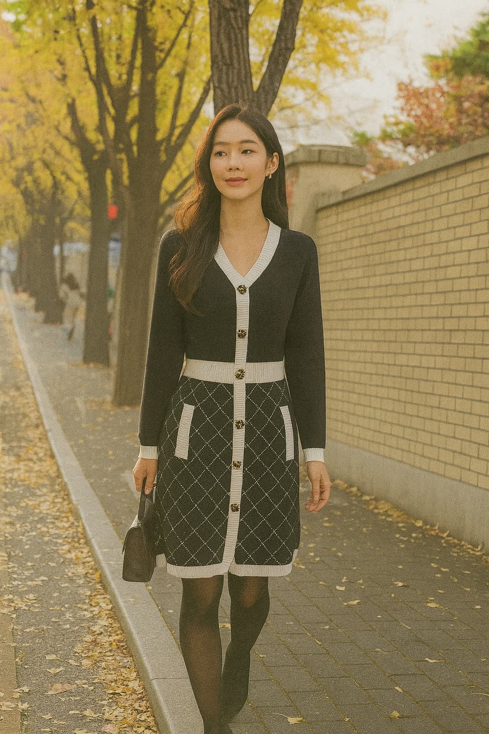 Valleygirl 배색 니트 원피스  상품이미지1