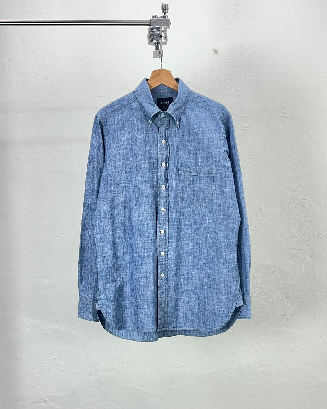 드레익스 샴브레이 버튼 다운 원 포켓 코튼 셔츠 상품이미지1