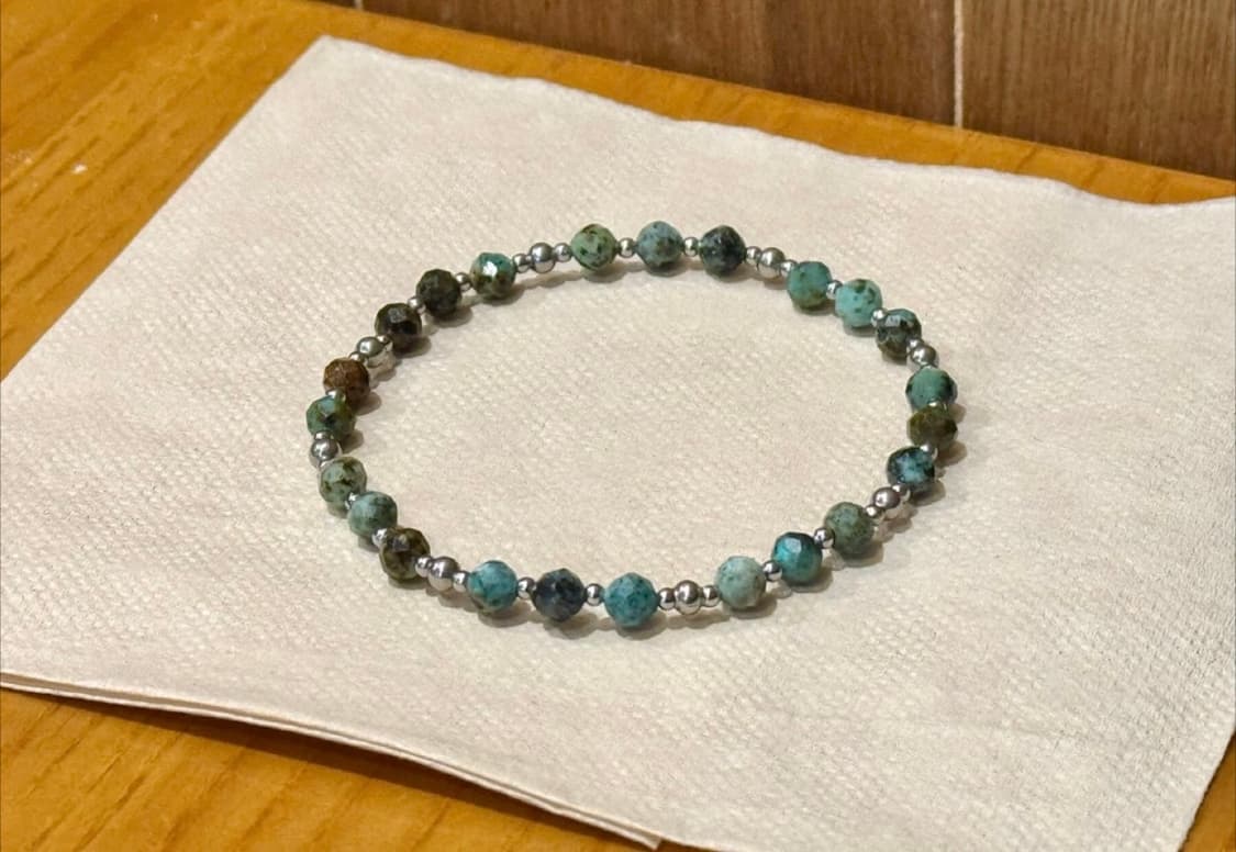 (핸드메이드) 천연석 터키석 밴드형 원석팔찌 상품이미지2