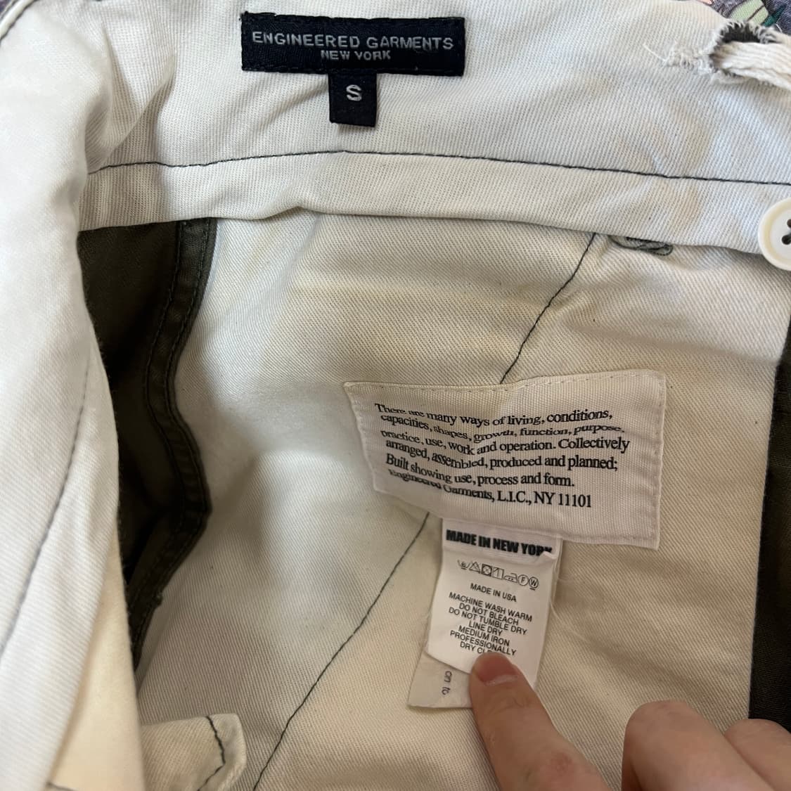 엔지니어드가먼츠 fa팬츠 헤링본 올리브 S사이즈 상품이미지4