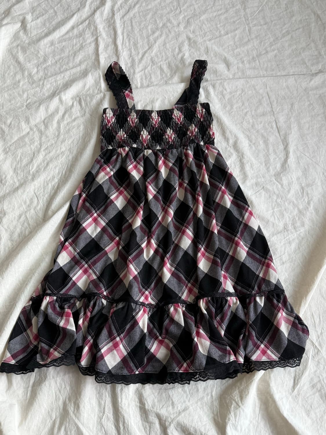 체리핑크 캐캐체 체크 미니 원피스 상품이미지6