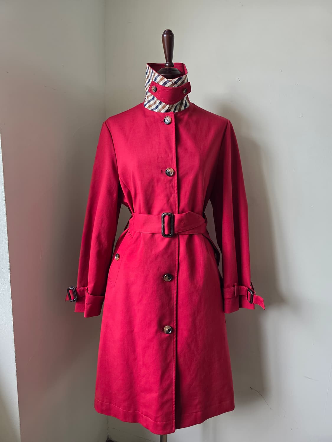 Aquascutum 아쿠아스큐텀 레드 트렌치코트 상품이미지3