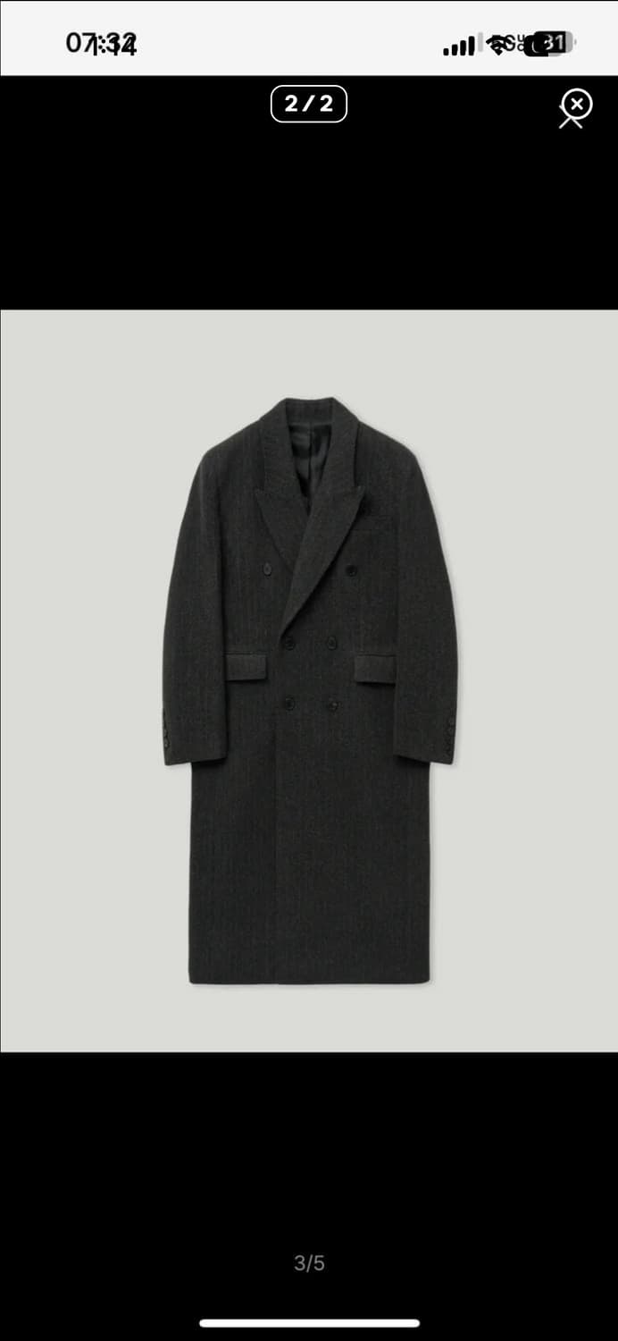 구매) 엘무드 발렌티누스 그레이 스트라이프 코트 44 상품이미지2