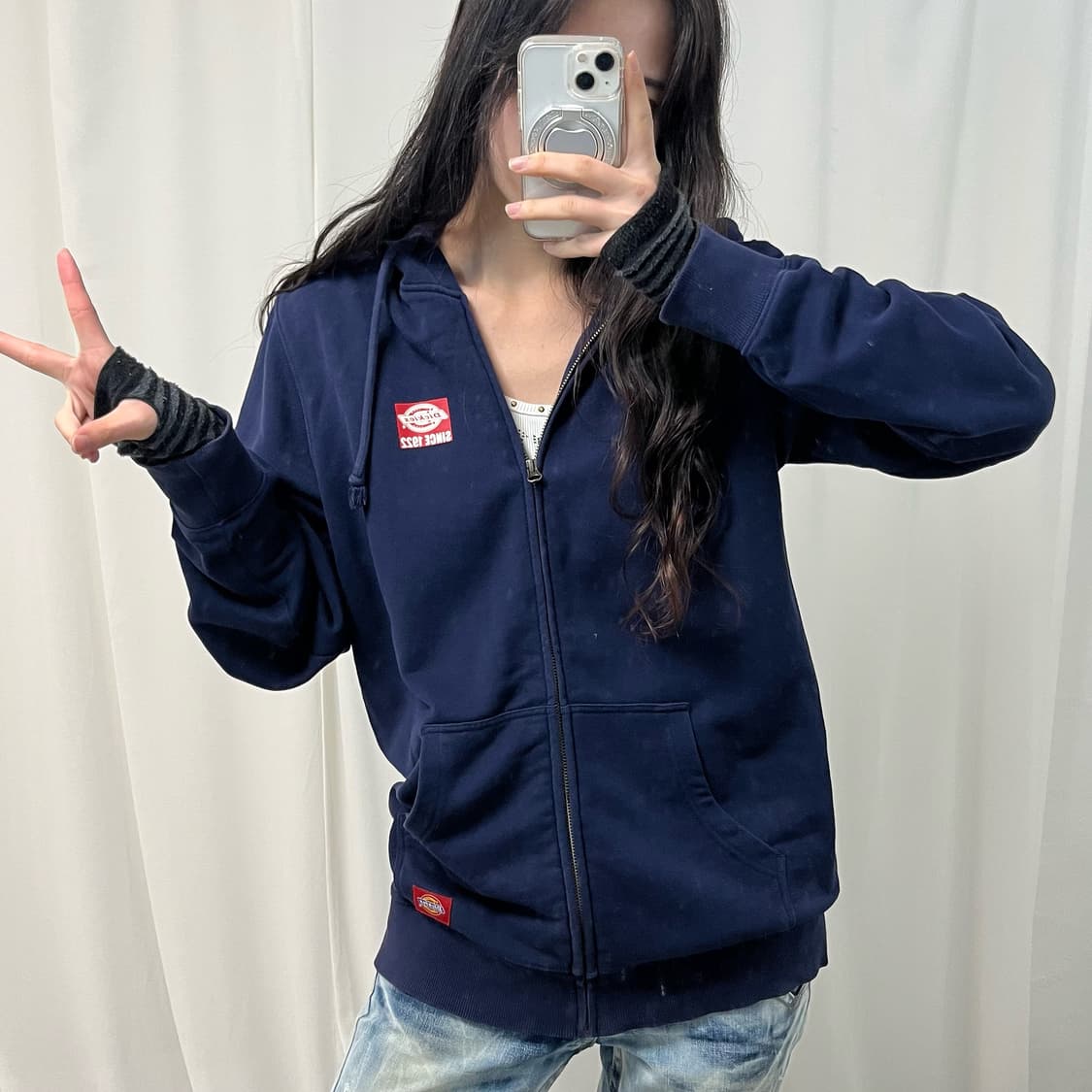 Dickies Navy Hoodie Zip-up 상품이미지2
