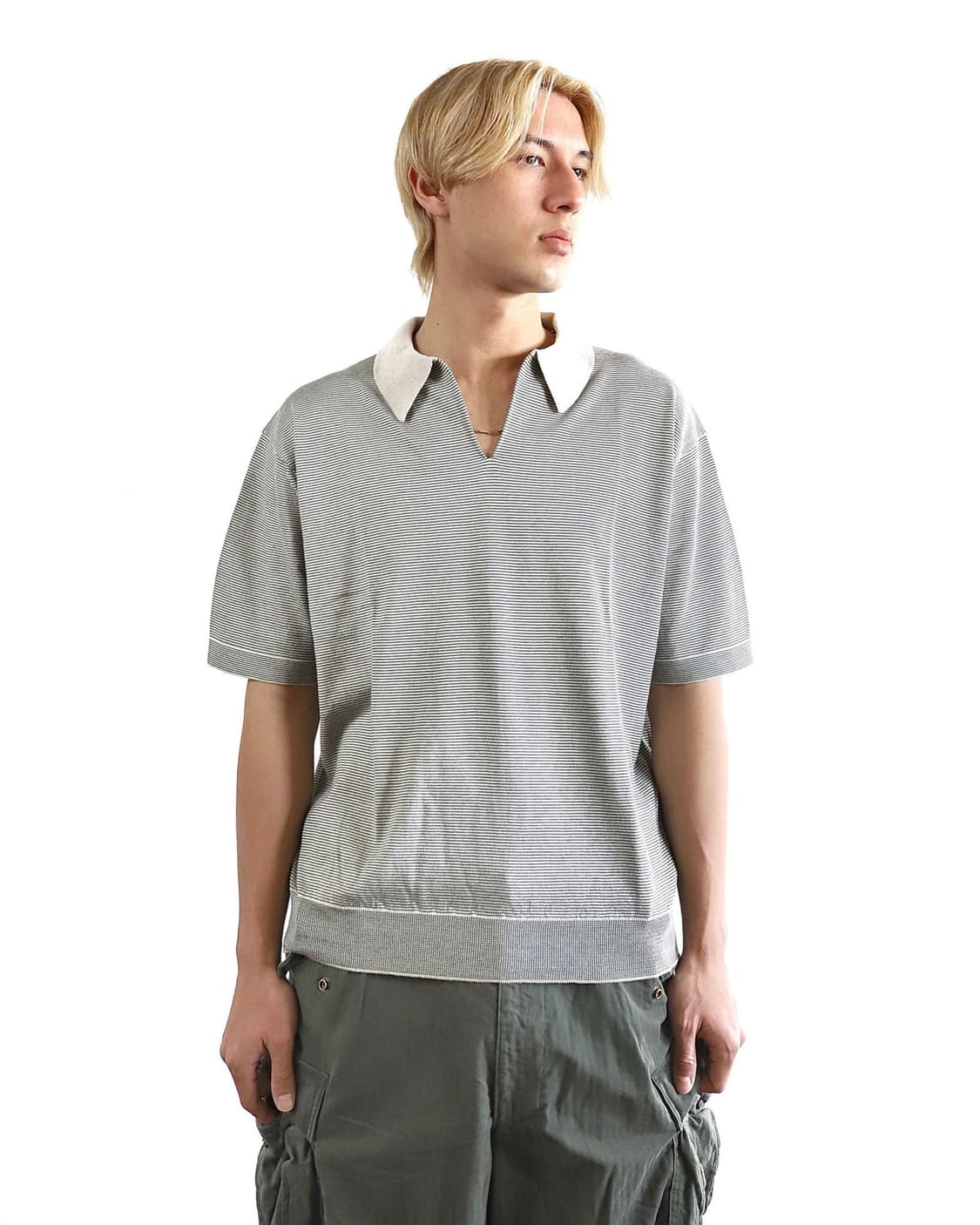 아프레세 하이게이지 스트라이프 스키퍼 카라티 상품이미지2