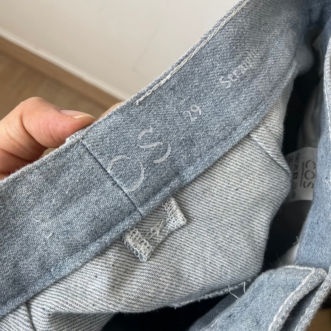 코스 COS 라이트 블루 오가닉 데님 카고 팬츠 29 상품이미지7