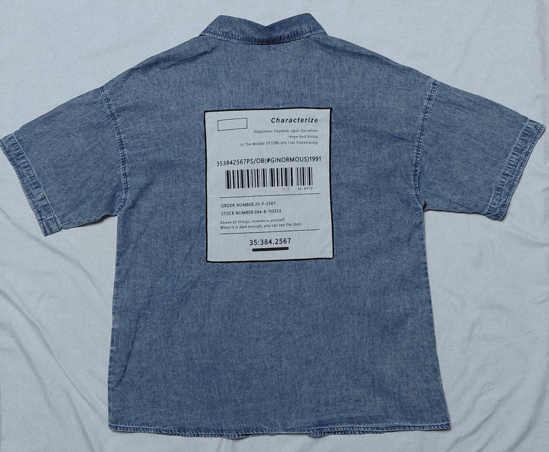 [F] 일본 브랜드 GORGE 빅패치 데님 반팔 셔츠 (오버핏/중청) 상품이미지5