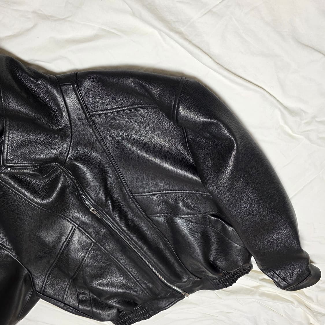 [새상품] 노이어 고트 스킨 하이넥 집업 자켓 / 블랙 / 52사이즈 상품이미지3