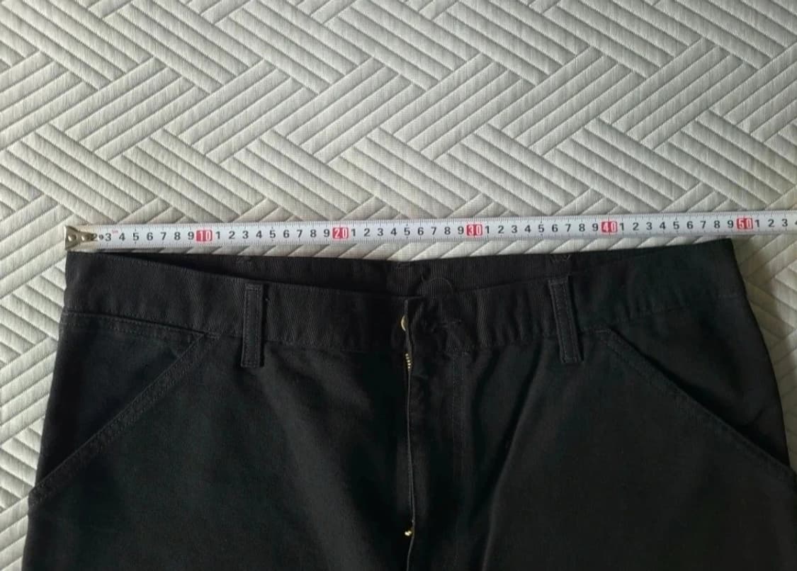 칼하트WIP 더블 니 팬츠 디어본 블랙 린스드 W36 L32 상품이미지4