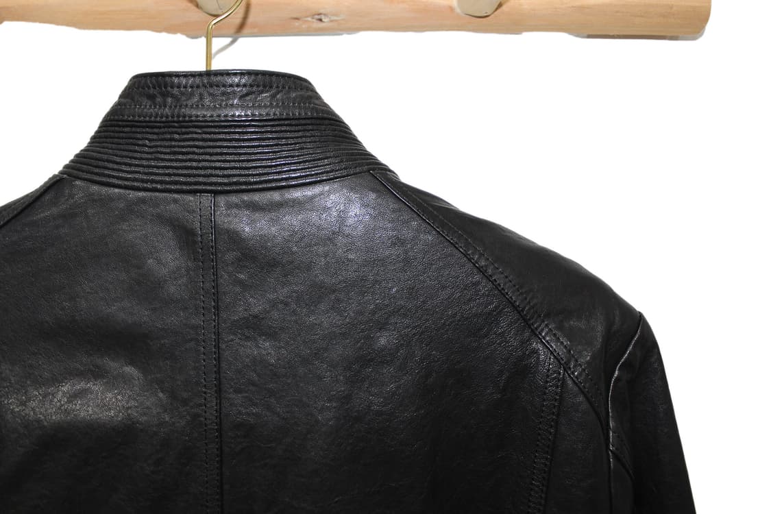 2000s JAPAN 하이넥 램스킨 레더 자켓 상품이미지7