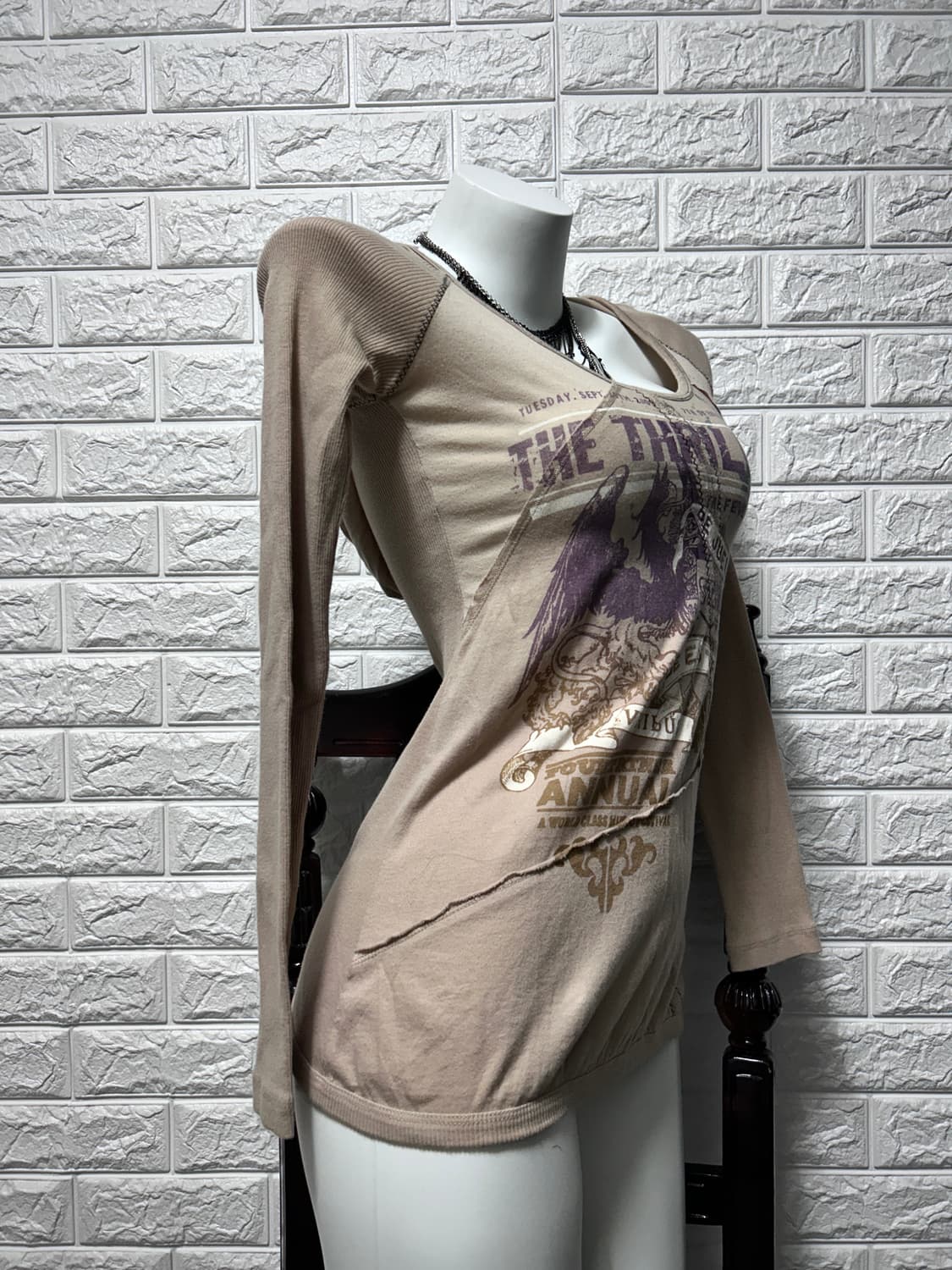 00‘s Y2K skinny minnie 그래픽 롱슬리브 후디 상품이미지3