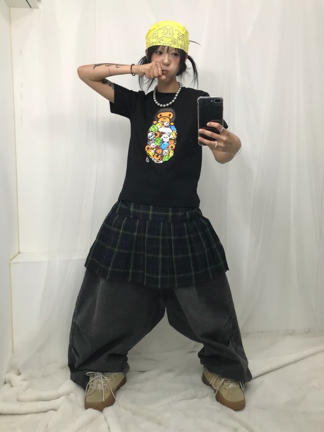 🙊 베이프 마일로 올 프렌즈 마일로 온 헤드 티셔츠 🙊 상품이미지3