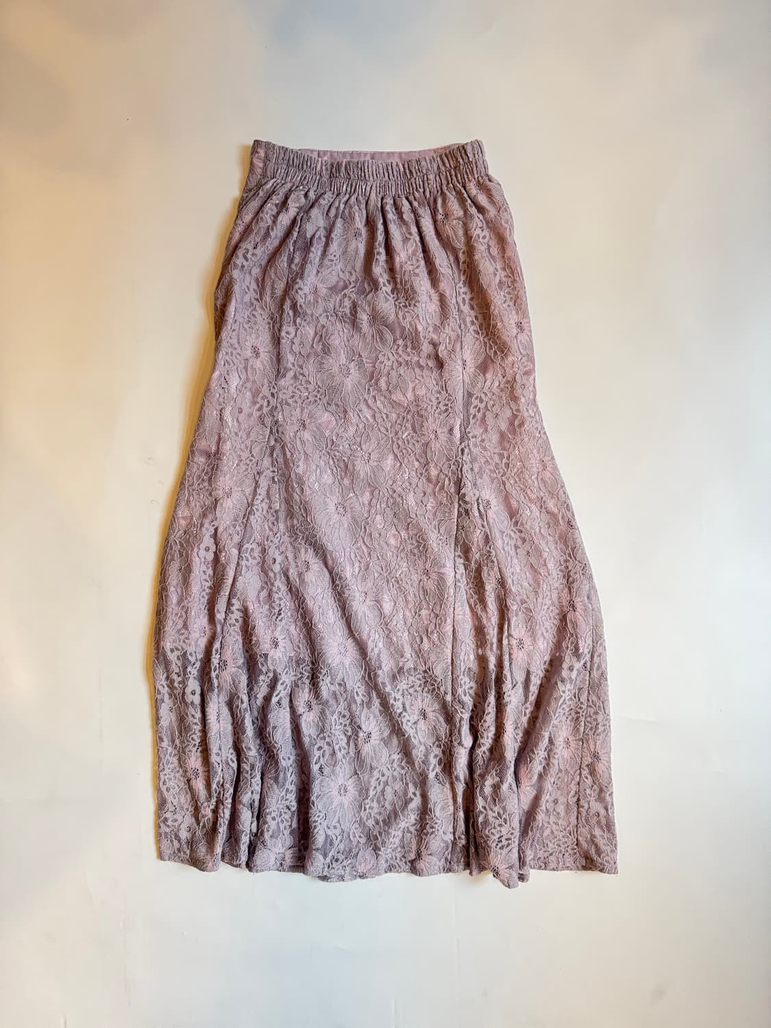 Dusty Mauve Floral Lace Midi Skirt 상품이미지3