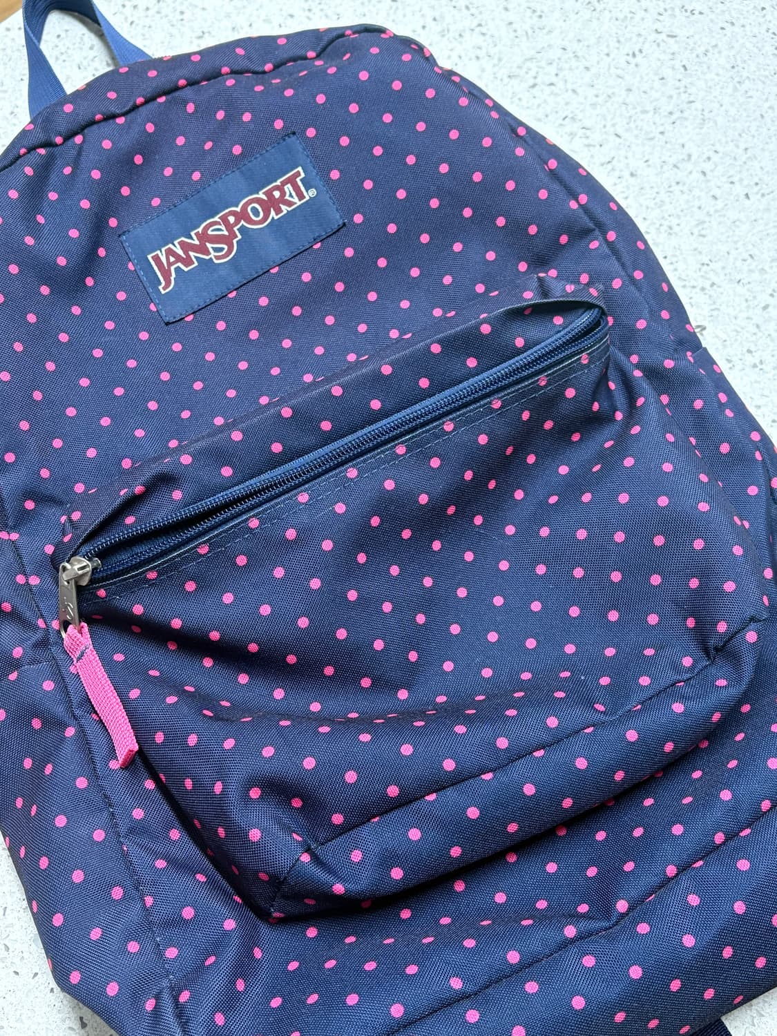 희귀 잔스포츠 네이비 핑크 도트 백팩 상품이미지3