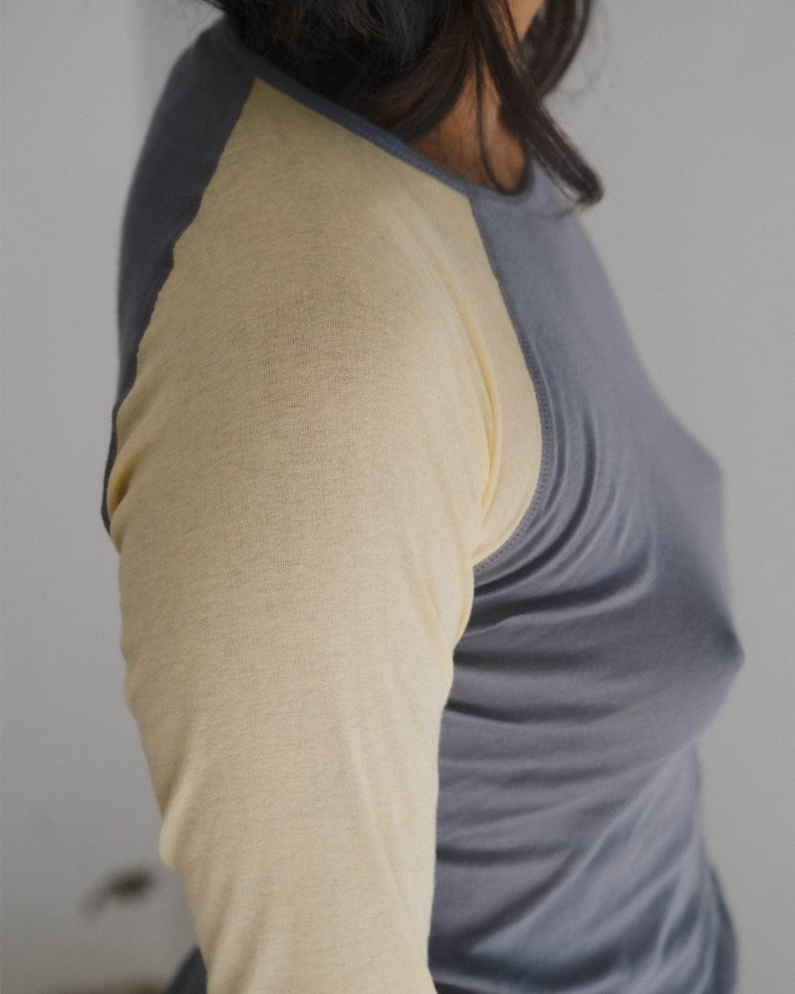 [S,M,L]베이스레인지 Gene 나그랑 롱 슬리브리스 탑/블루 베이지 상품이미지3