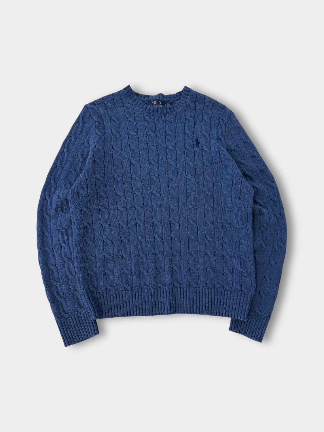폴로 랄프로렌 루즈핏 신형 인디고블루 코튼 꽈배기 니트 상품이미지1