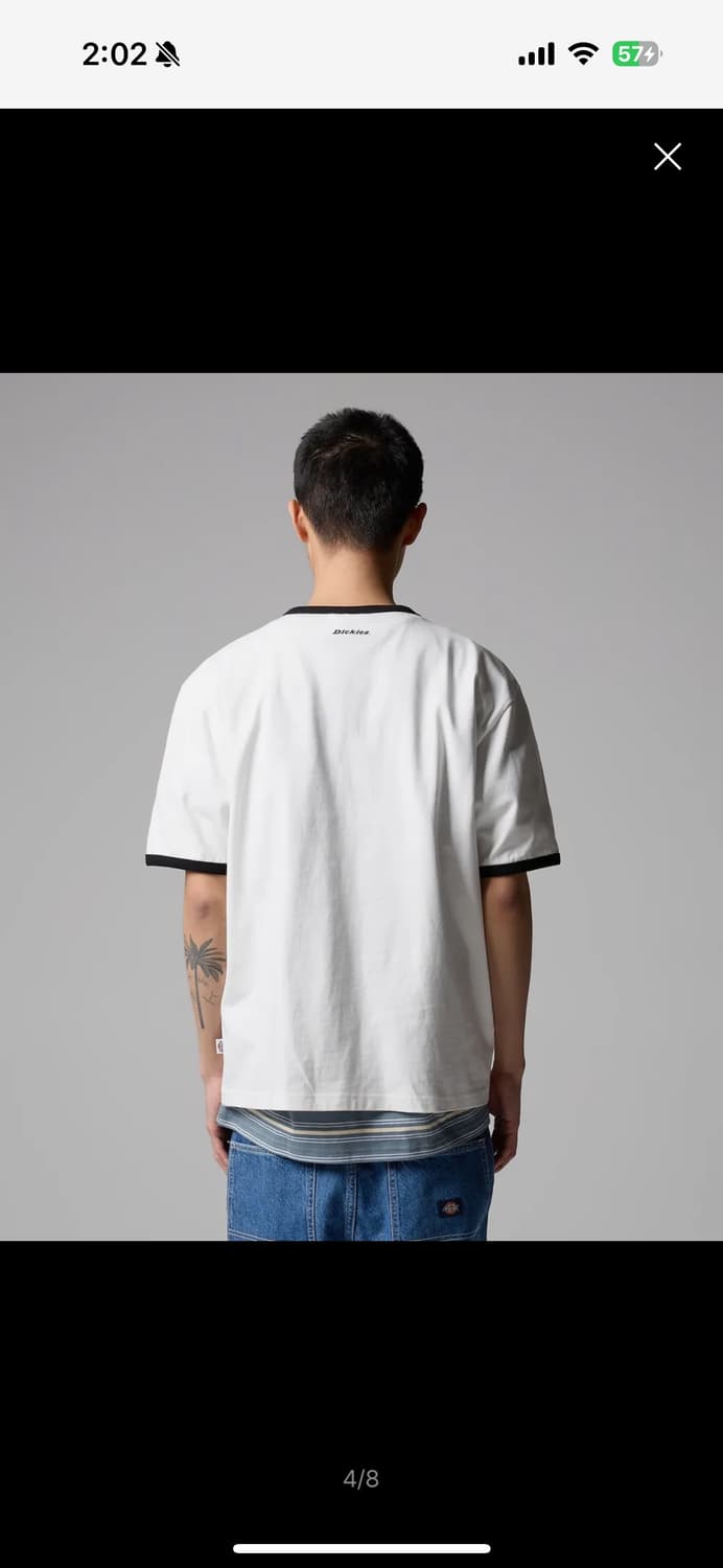 디키즈 트리 로고 링거 티셔츠 White 상품이미지2