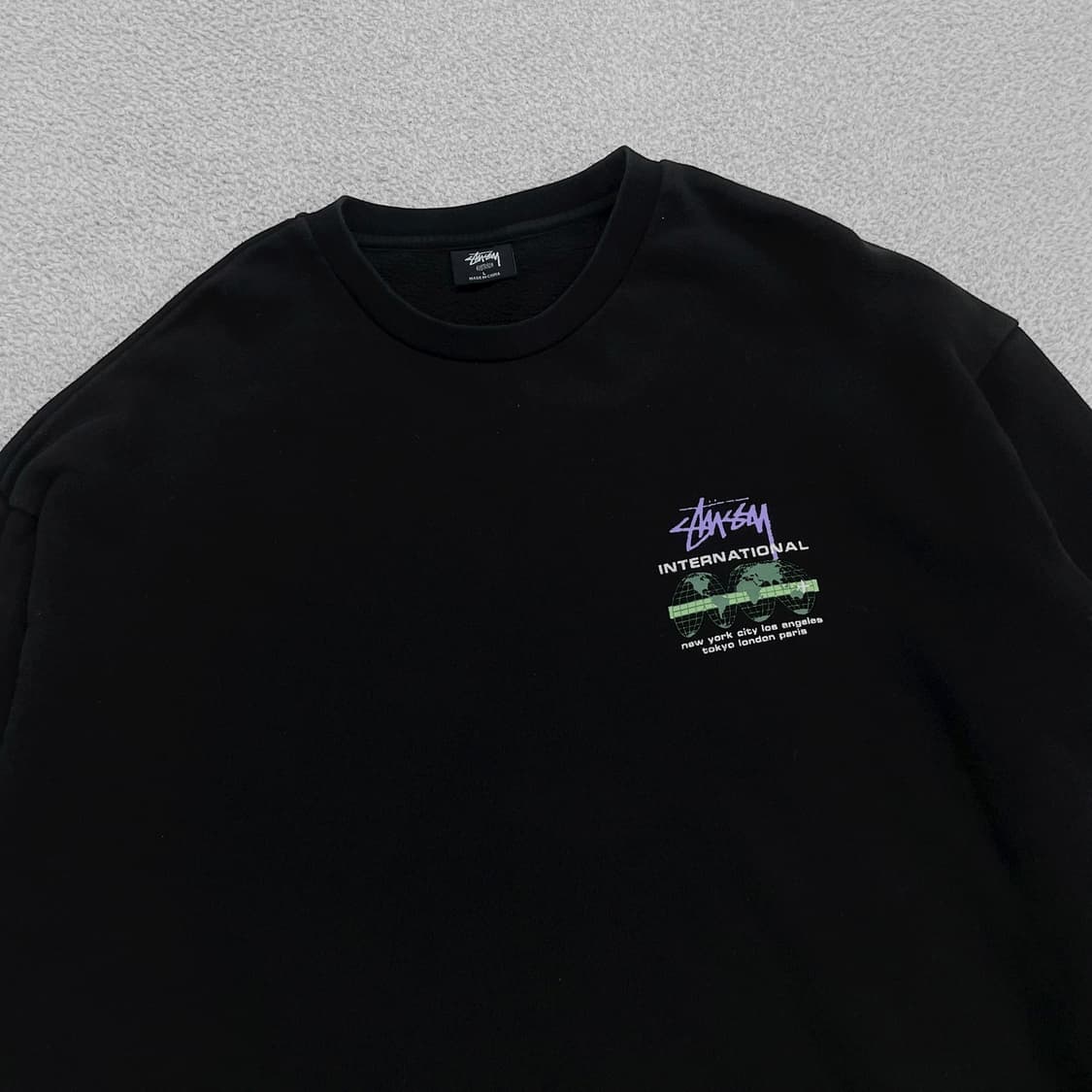 스투시 Stussy 인터네셔널 크루넥 맨투맨 블랙 상품이미지4