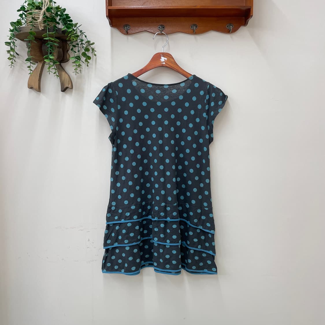 Cest moijeu 도트 반팔 롱 티셔츠 상품이미지4