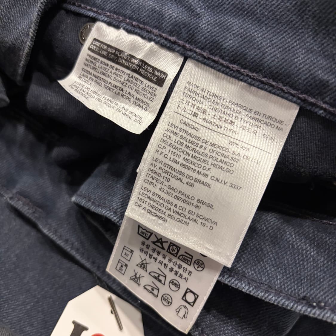 [36x34] 리바이스 510 워싱 블랙 데님 청바지 팬츠 D756 상품이미지7