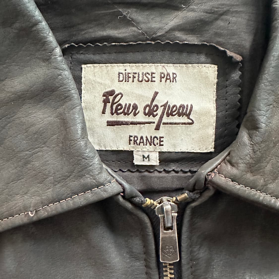 90s 프랑스생산 플뢰르드뽀 버팔로 가죽 스포츠 자켓 M 상품이미지5