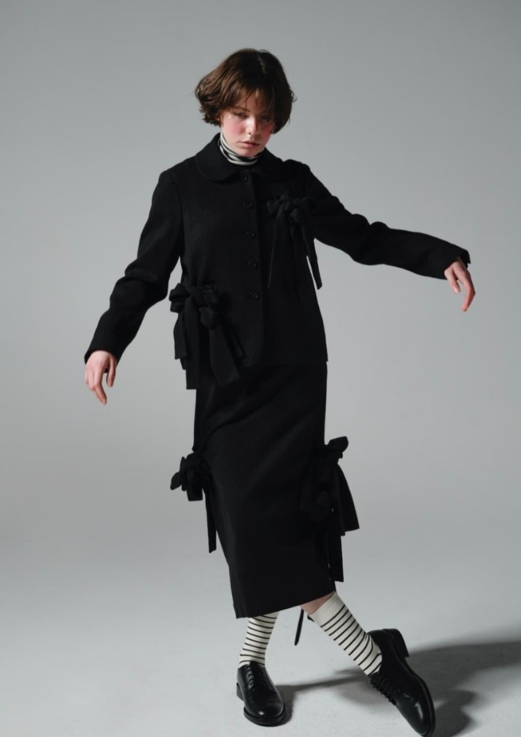 Bourie 부리 울 리본 스커트 상품이미지1