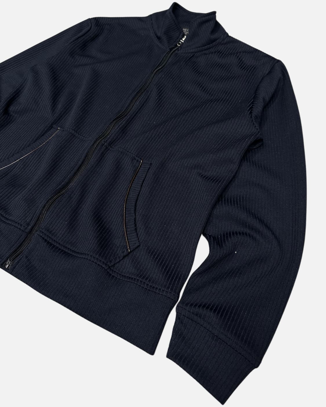 MITEX navy ribbed jersey zip-up 상품이미지3