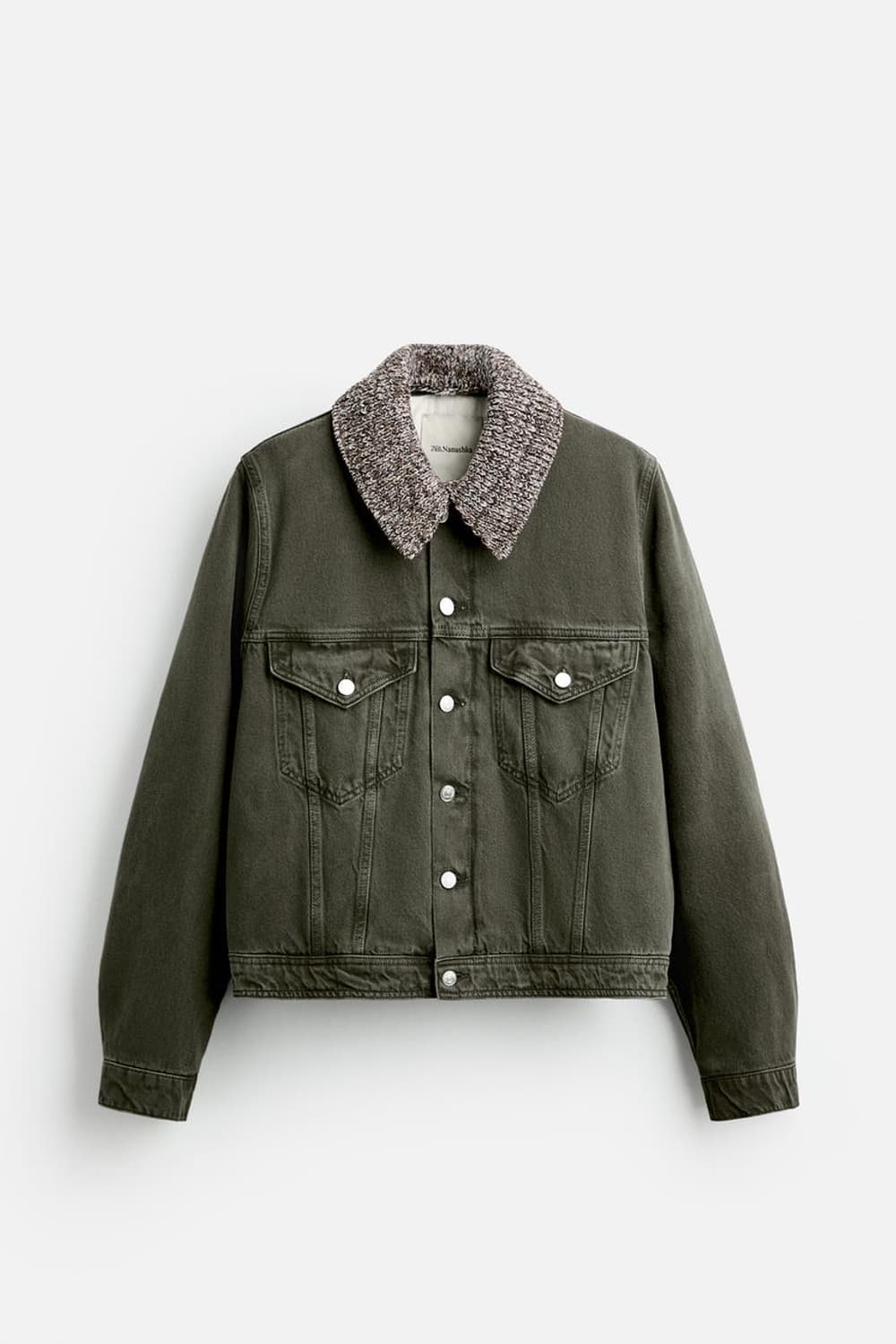 [M] 자라 x 나누시카 데님 자켓 닷 칼라 다크 카키 상품이미지1