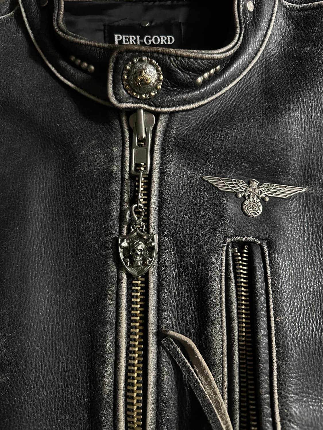 [팔분리/M] 페리골드 OCC 커스텀 천연 소가죽 바이커 자켓 & 베스트 상품이미지2