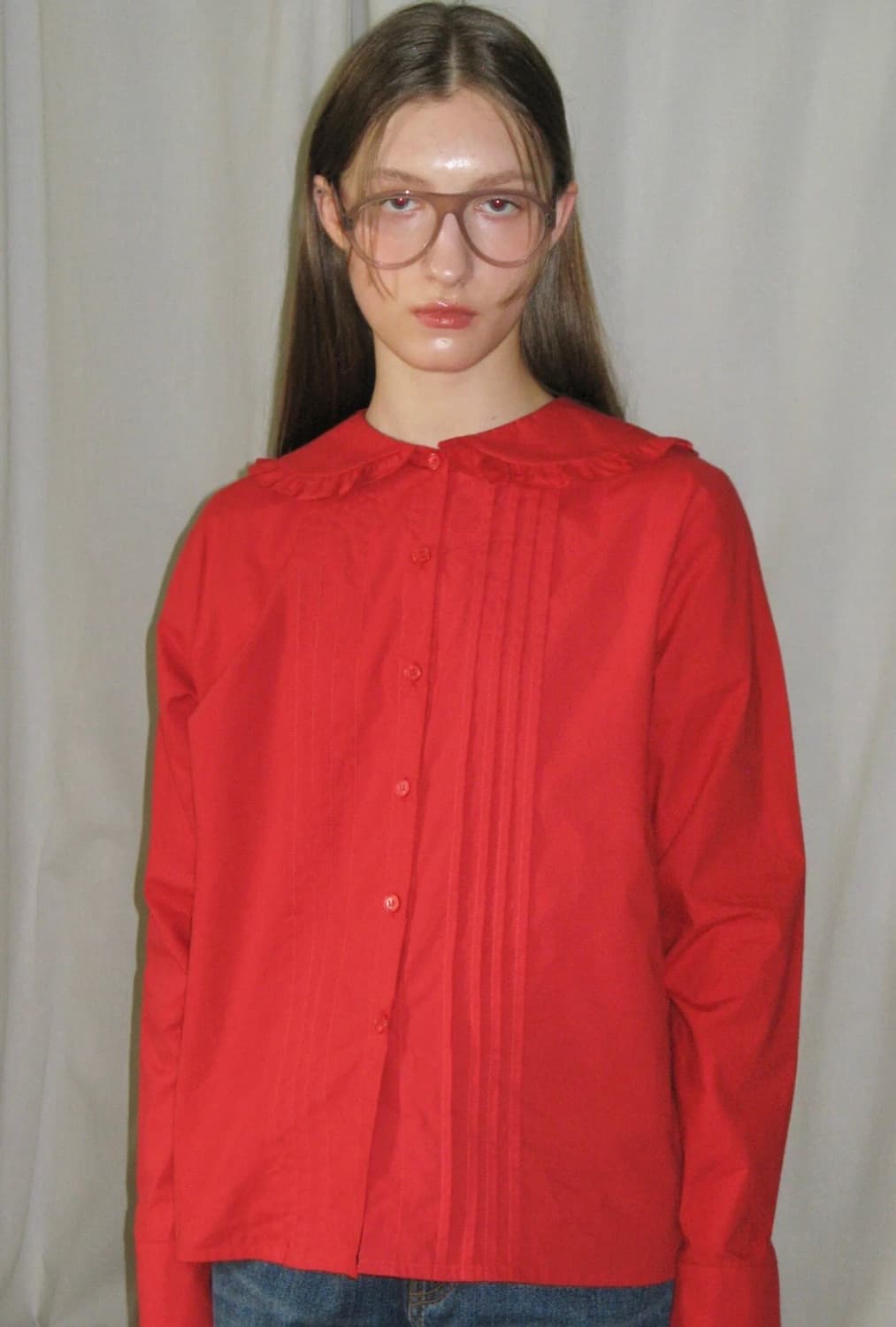 시눈 Round Frill Collar Shirt 새상품 상품이미지1