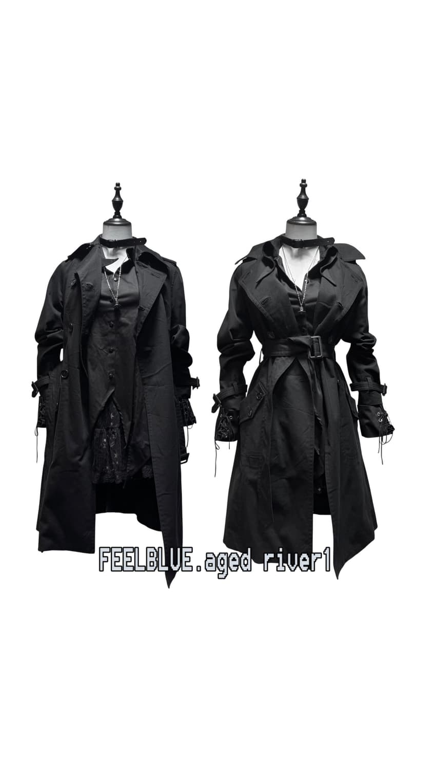 Lace-Up Shirt & Star Skirt Trench Set 상품이미지9