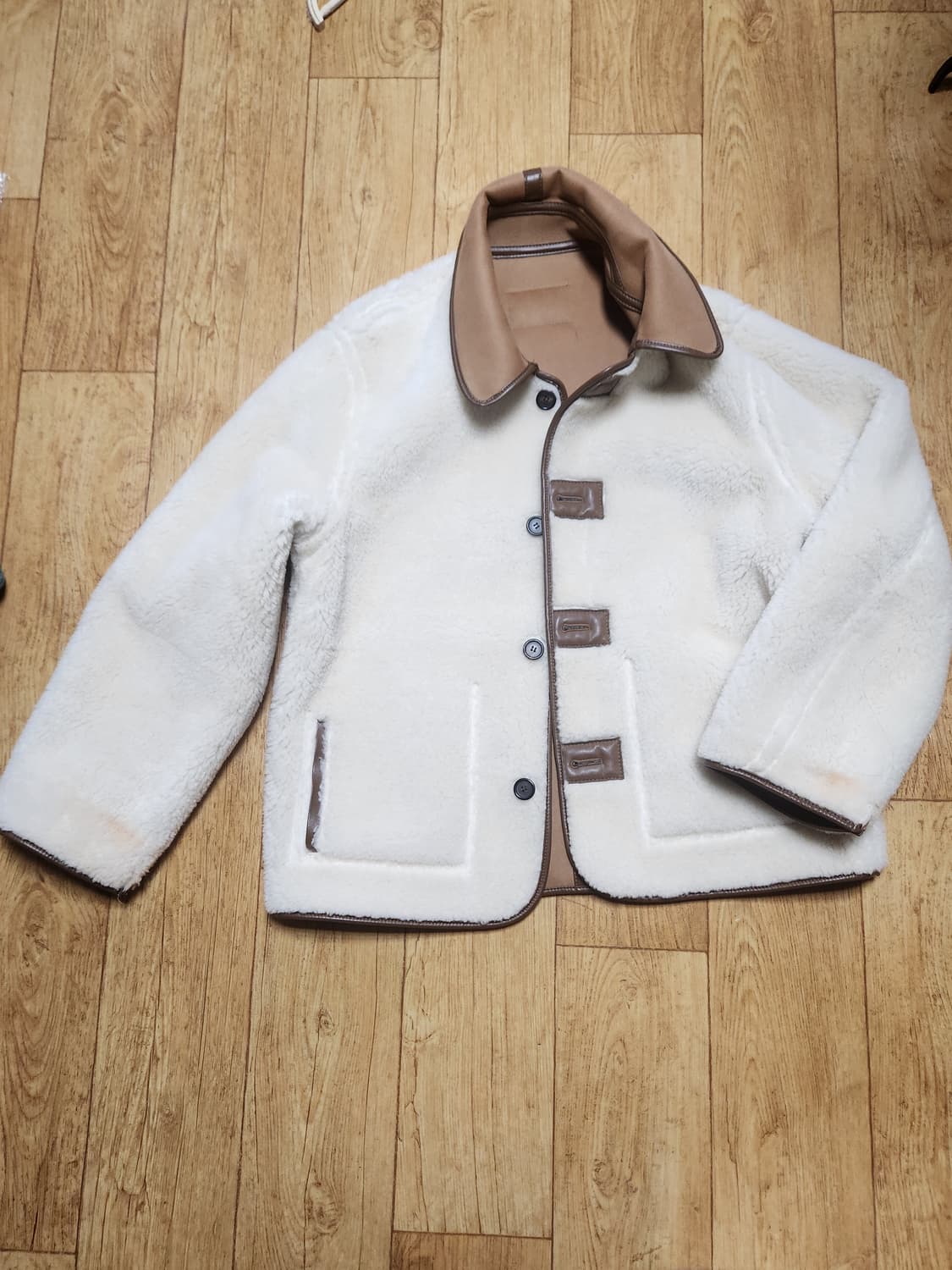 베이킹파우더 도매브랜드 리버시블 양털 하프 무스탕 상품이미지6