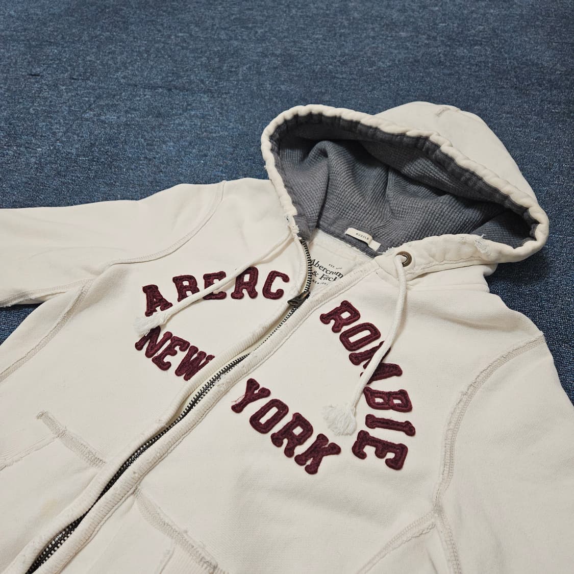 아베크롬비 크림 후드집업 M 상품이미지2