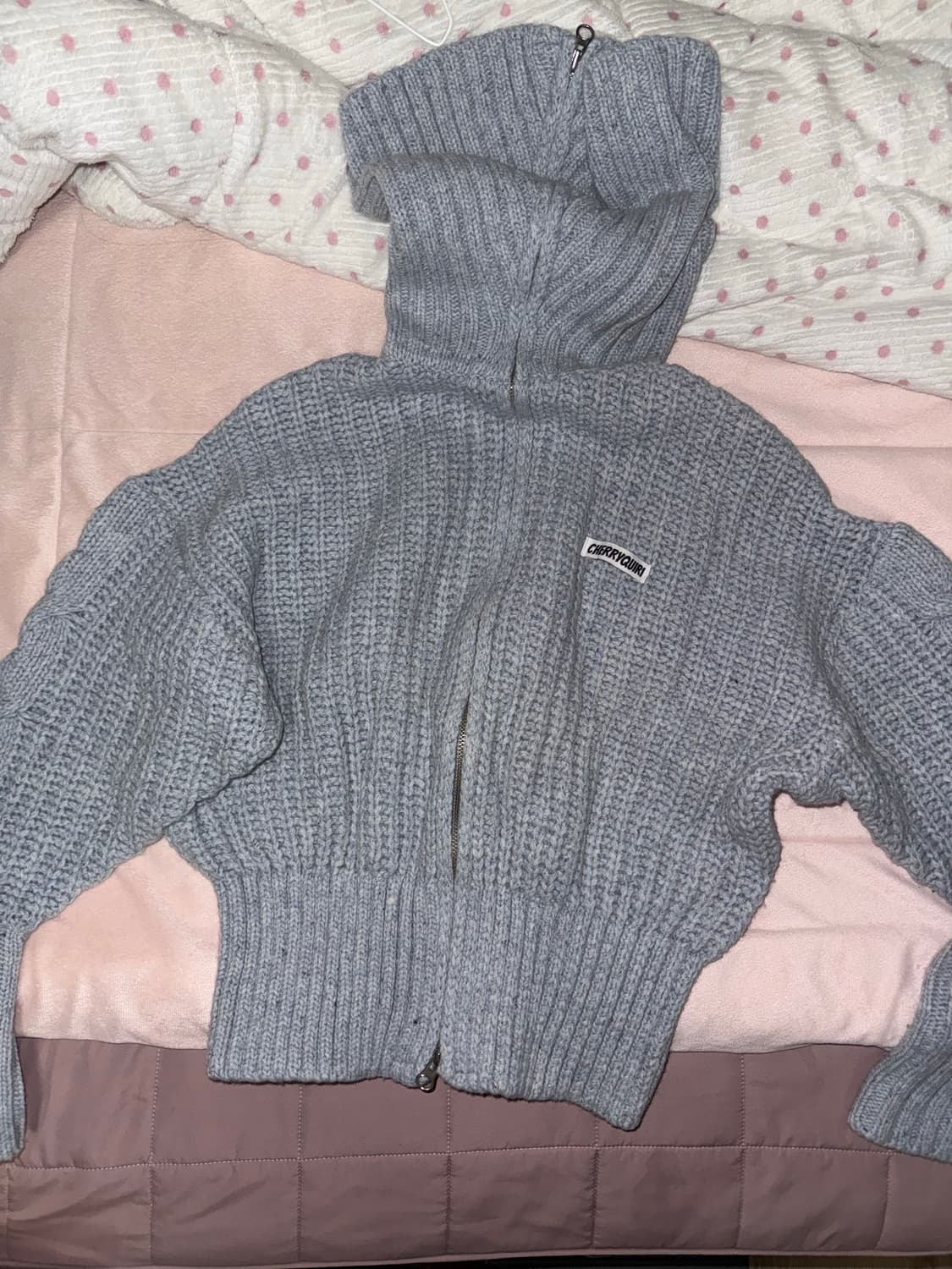 일본빈티지 니트 세라 가디건 갸루체리퀴리쓰리타임즈포어링엔젤넘버555 상품이미지4