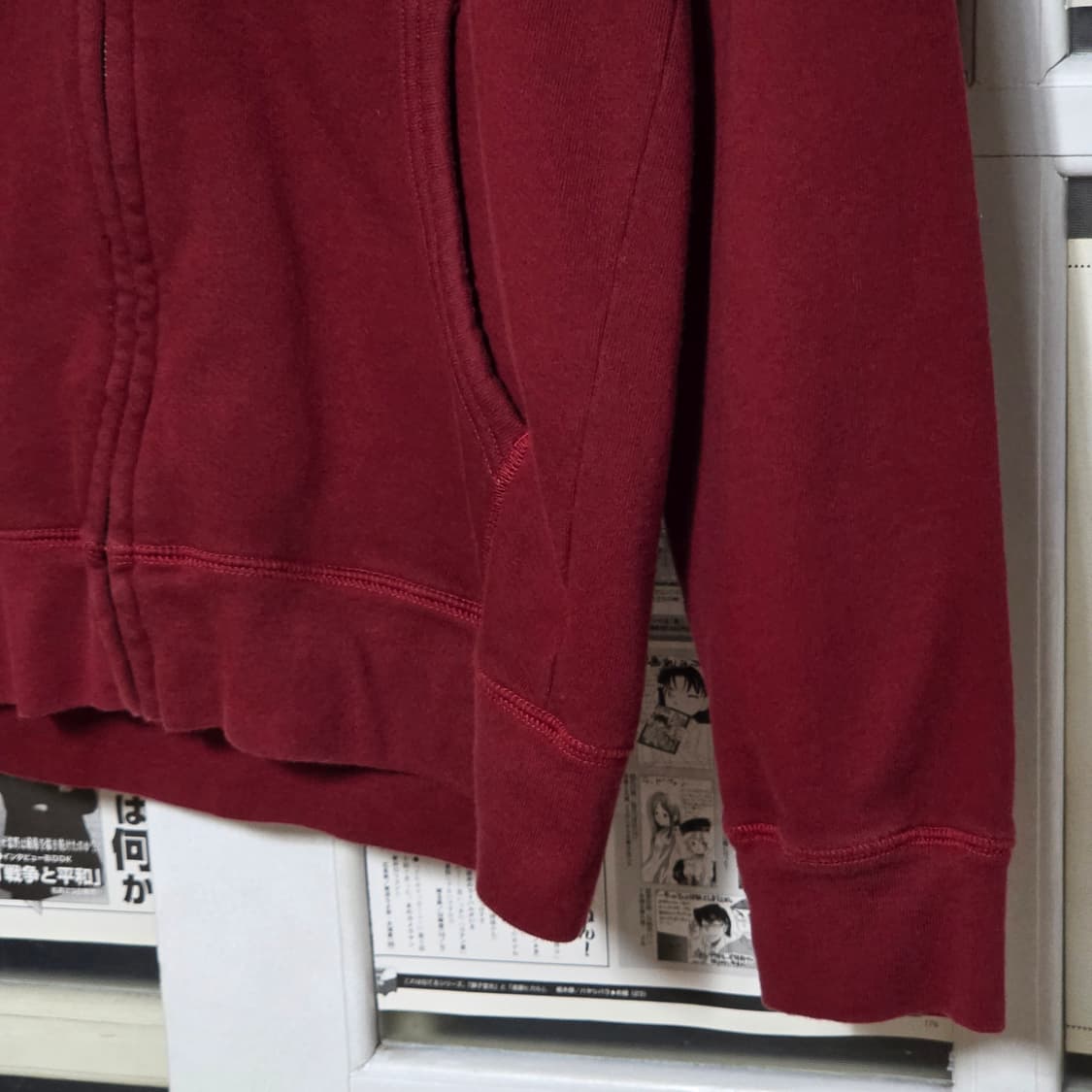 JPN 백넘버 버건디 후드집업 상품이미지4