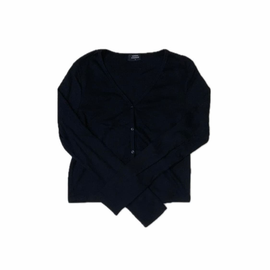 무신사스탠다드 우먼즈 리브드 슬리브리스 탑 가디건 블랙 상품이미지1