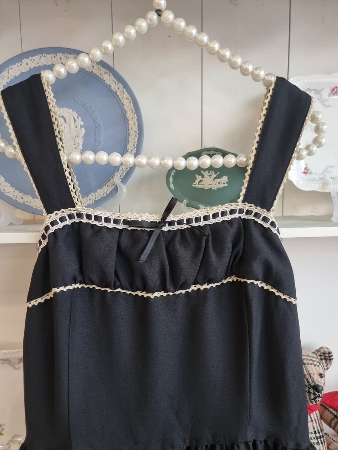 Emily Temple Cute 블랙 리본 티어드 원피스 상품이미지2