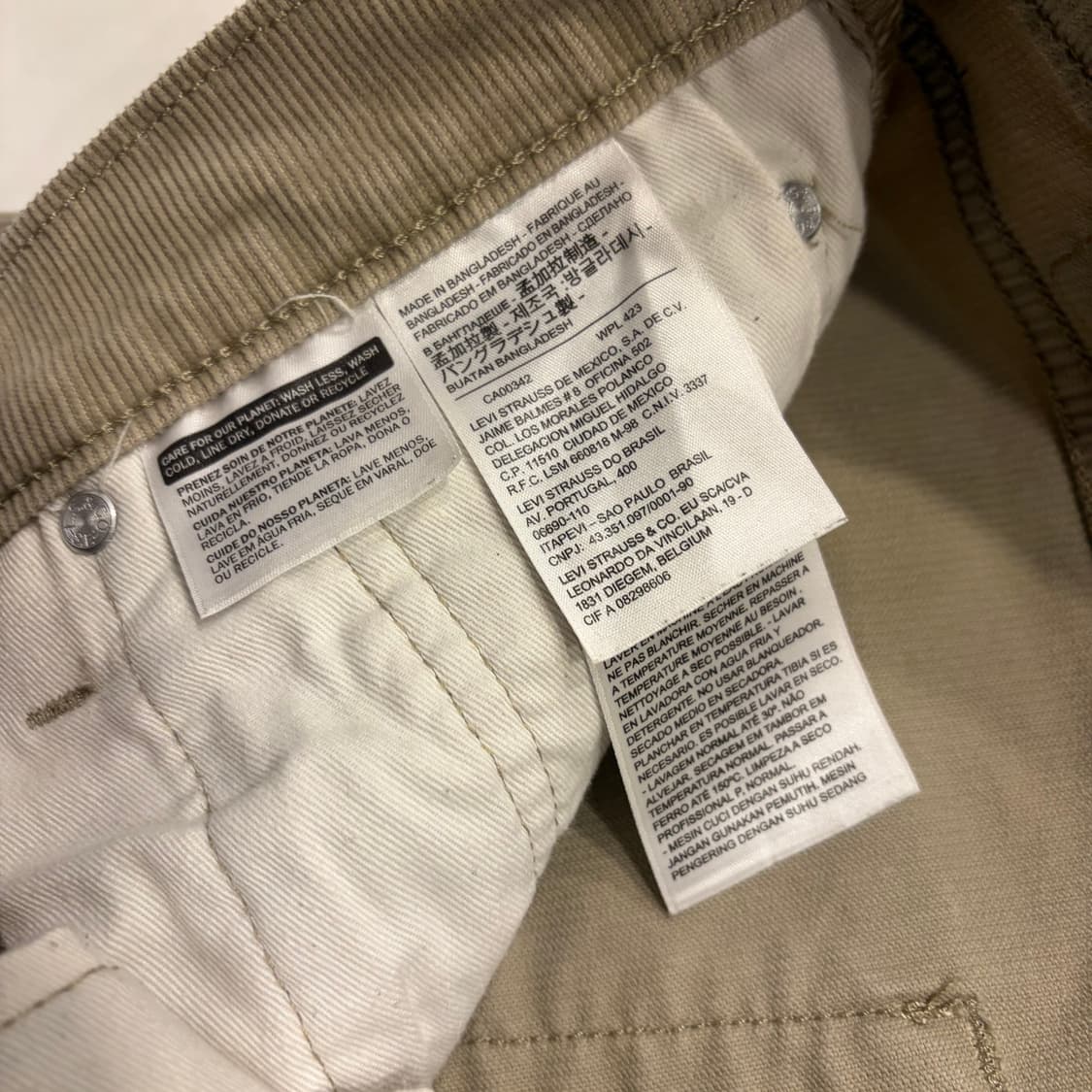 [32] 리바이스 502 코듀로이 베이지 바지 B254 상품이미지10