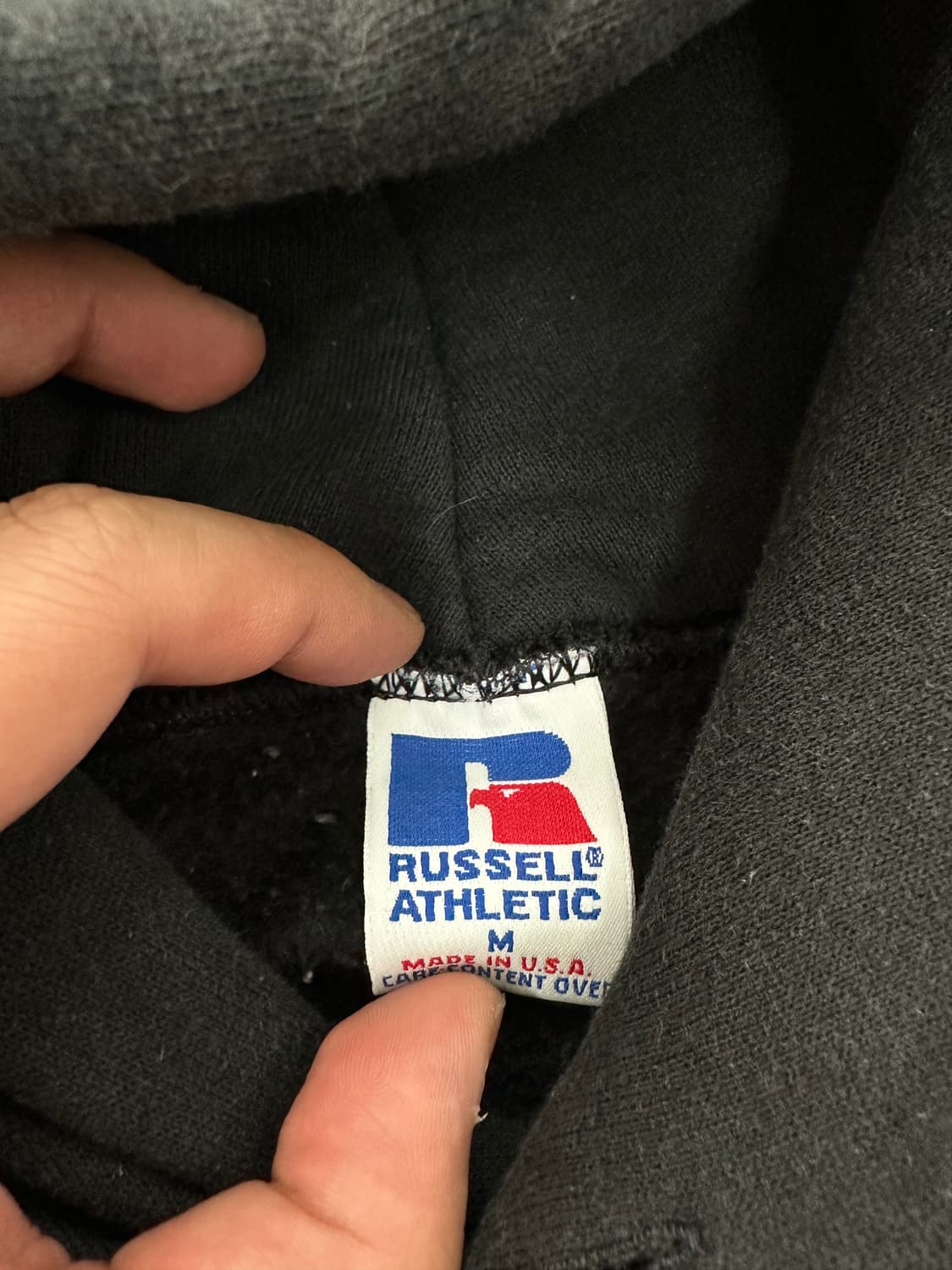 러셀 90s USA 빈티지 블랙 후드티 상품이미지3