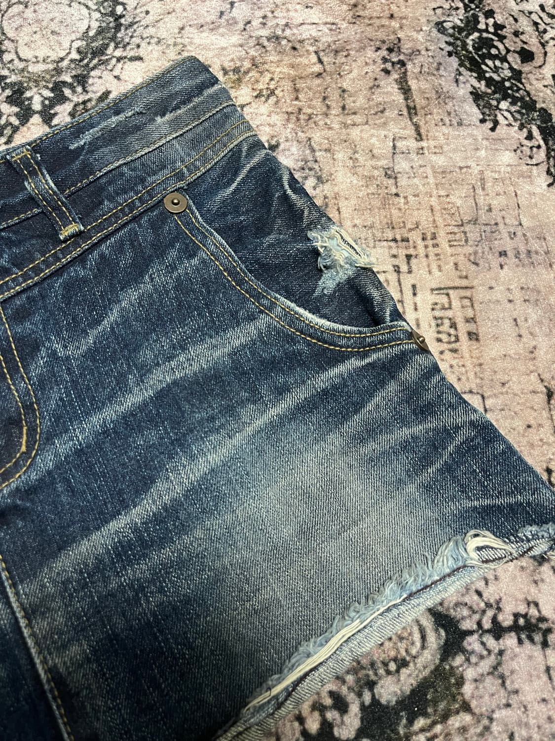 빈티지 지퍼 디테일 Y2K 데님 스커트 L 상품이미지4