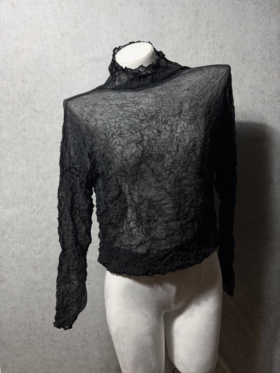 90‘S 이세이미야케 퍼머넌트 주름가공 목티 상품이미지7