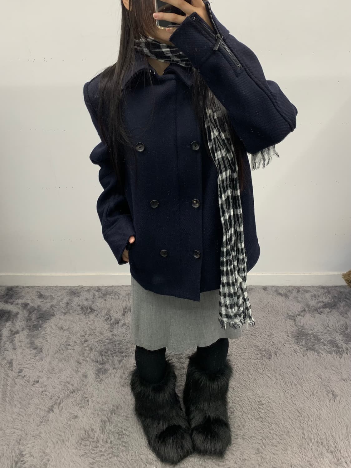 캘빈클라인 사선 미디 코트 상품이미지1