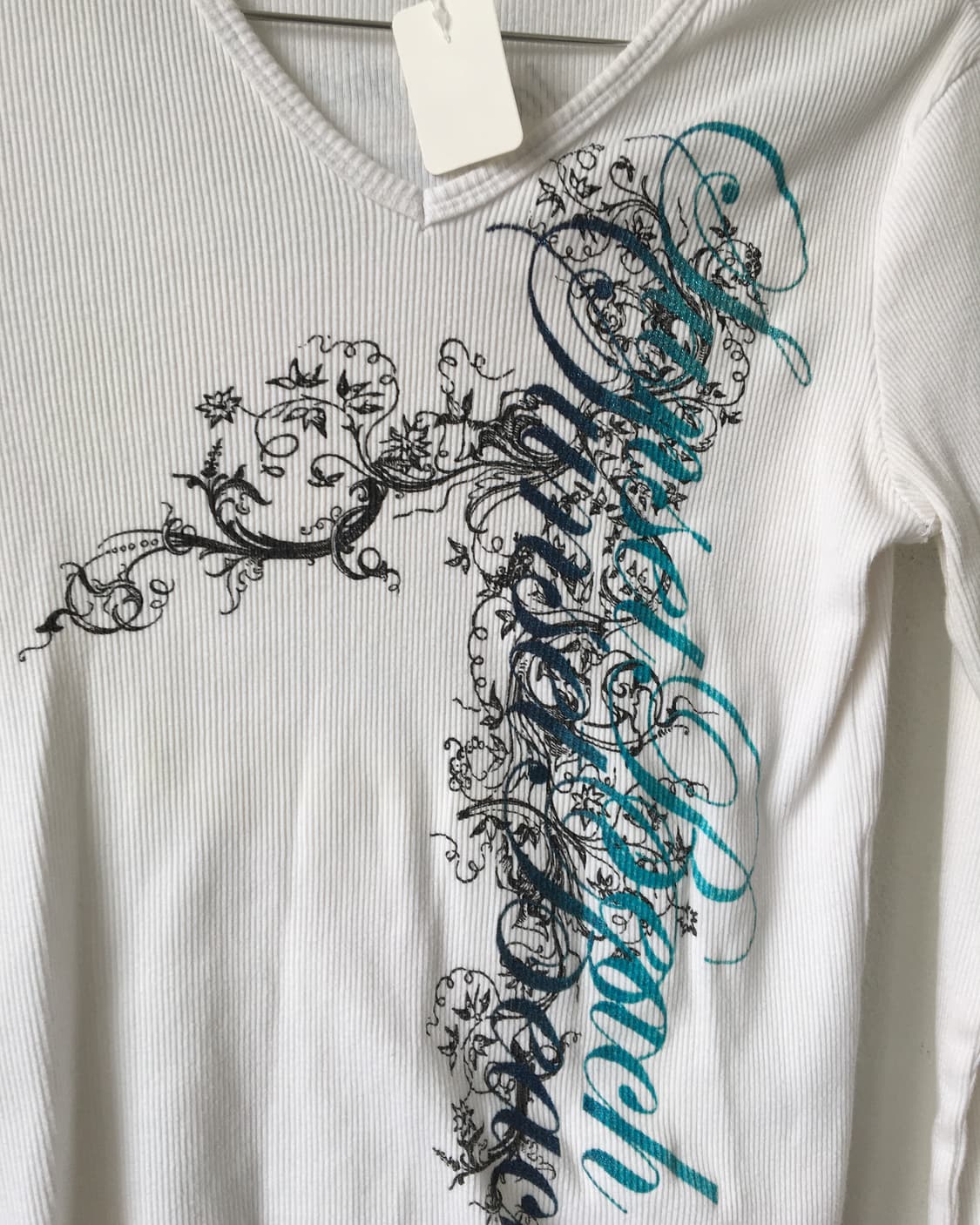 Lettering printing ribbed sleeve 상품이미지5