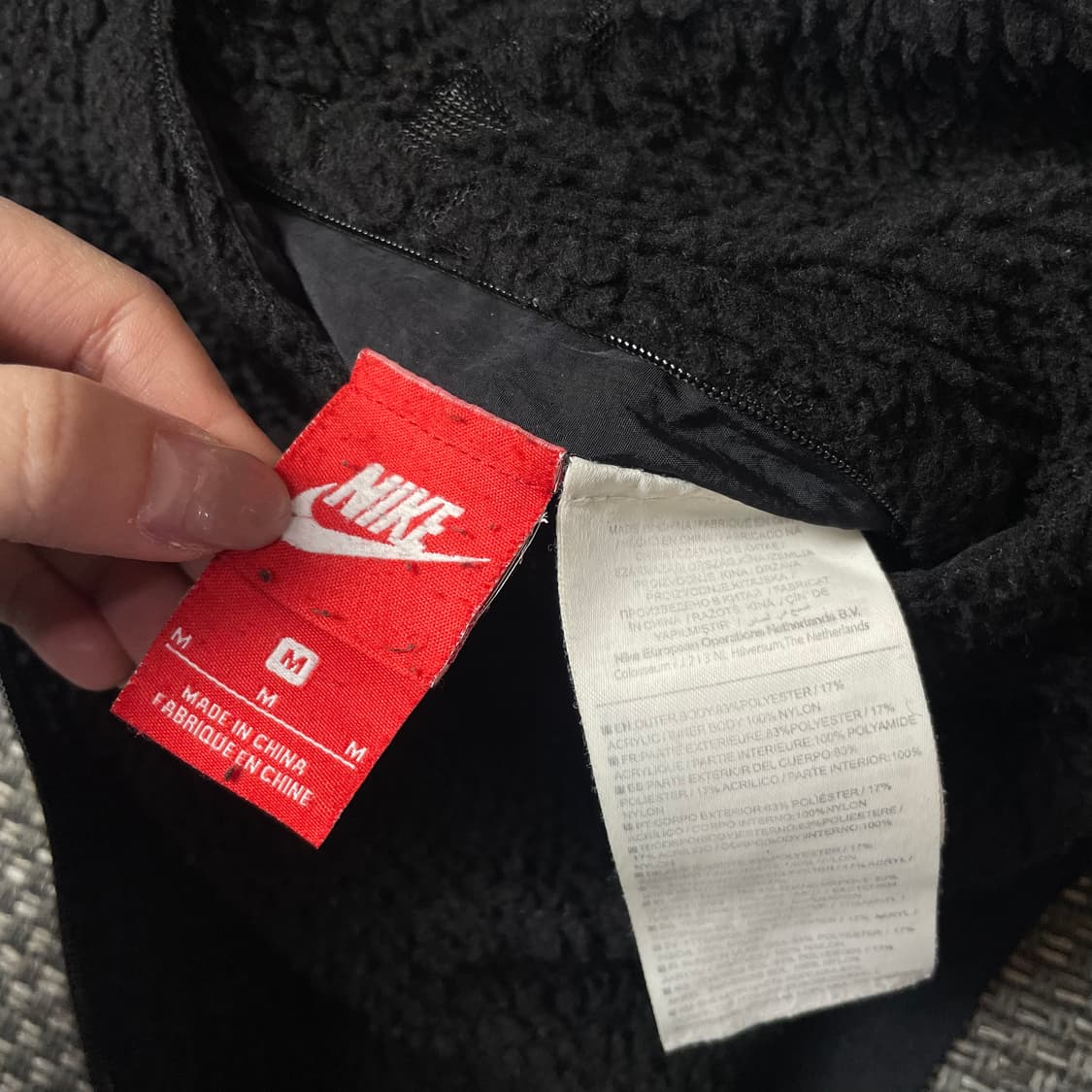 나이키 빅스우시 블랙 화이트 뽀글이 리버시블 집업 자켓 M 상품이미지9